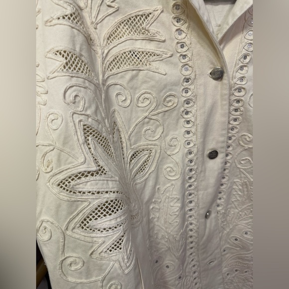 Free People Cream Jean Jacket NWT - Picture 10 of 11